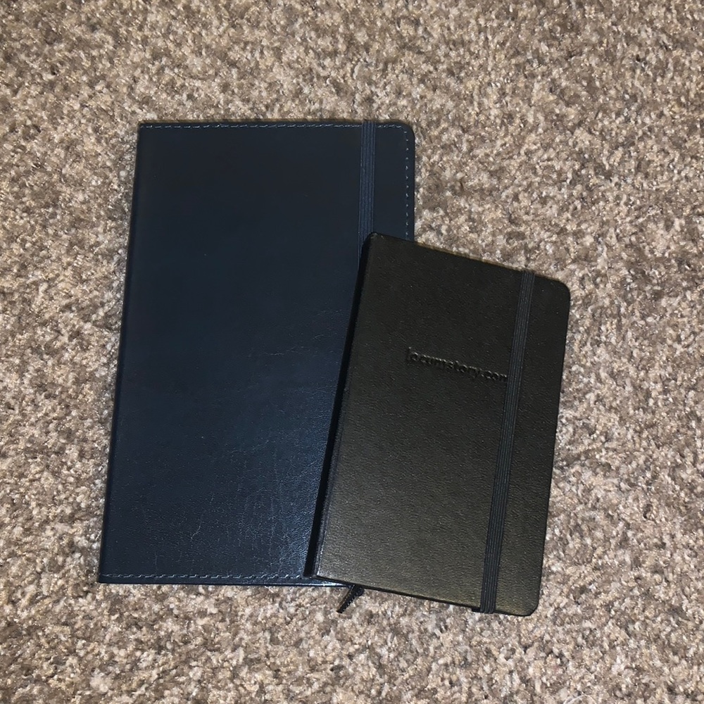 Pair of black journals - regular size and mini size